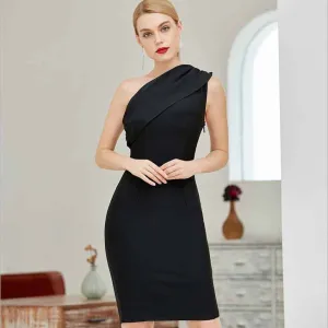 One Shoulder Bodycon Dress Versatile Layering