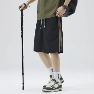 Gym apparel Side Ribbon Striped Quick-dry Casual Shorts Men