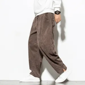 Oversized Corduroy Wide-Leg Pants Seasonal Basic On The Go