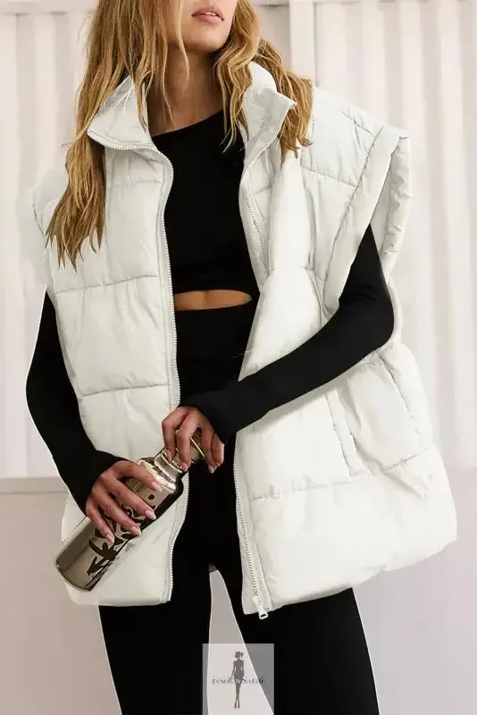 Oversized Puffer Vest Night Charm HeavyDuty Zipper