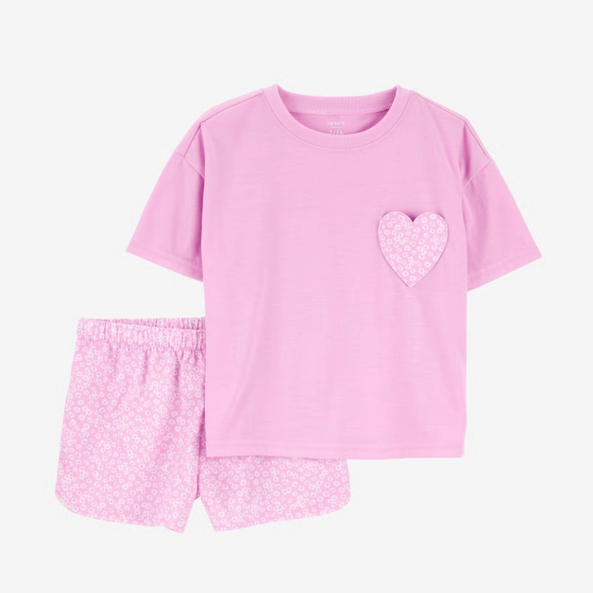 Girls' 2-Piece Heart Loose Fit Pajamas 3S904910 HeatSealed Seams