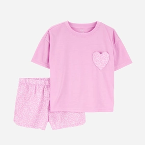 Bold Patterns Girls' 2-Piece Heart Loose Fit Pajamas 3S904910