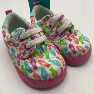 Size 2m: Sperry Colorful Fish Velcro Sneakers Unique Style Adjustable lacing