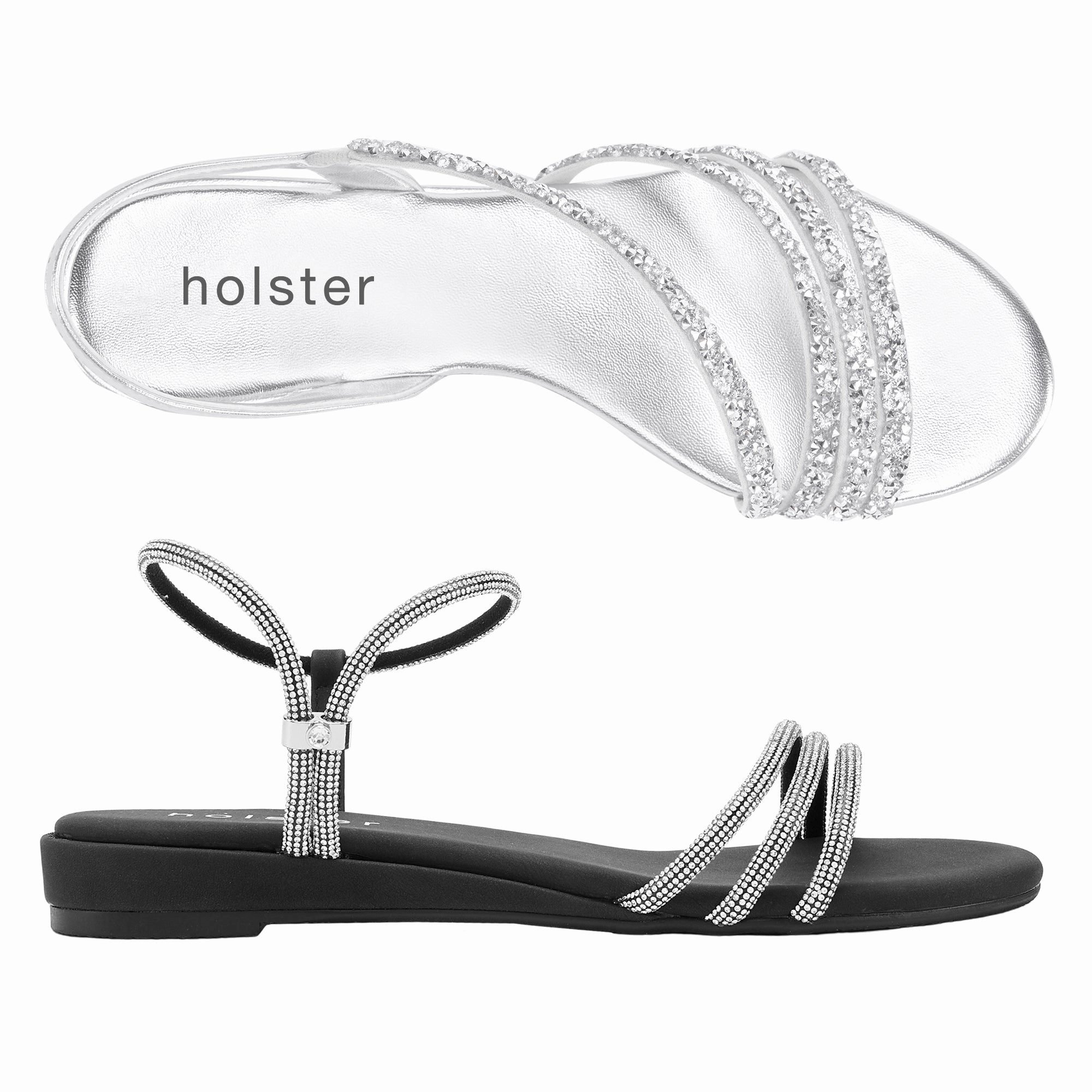 Party Low Wedge & Revel Low Wedge Bundle - Silver / Black Home Style Customizable