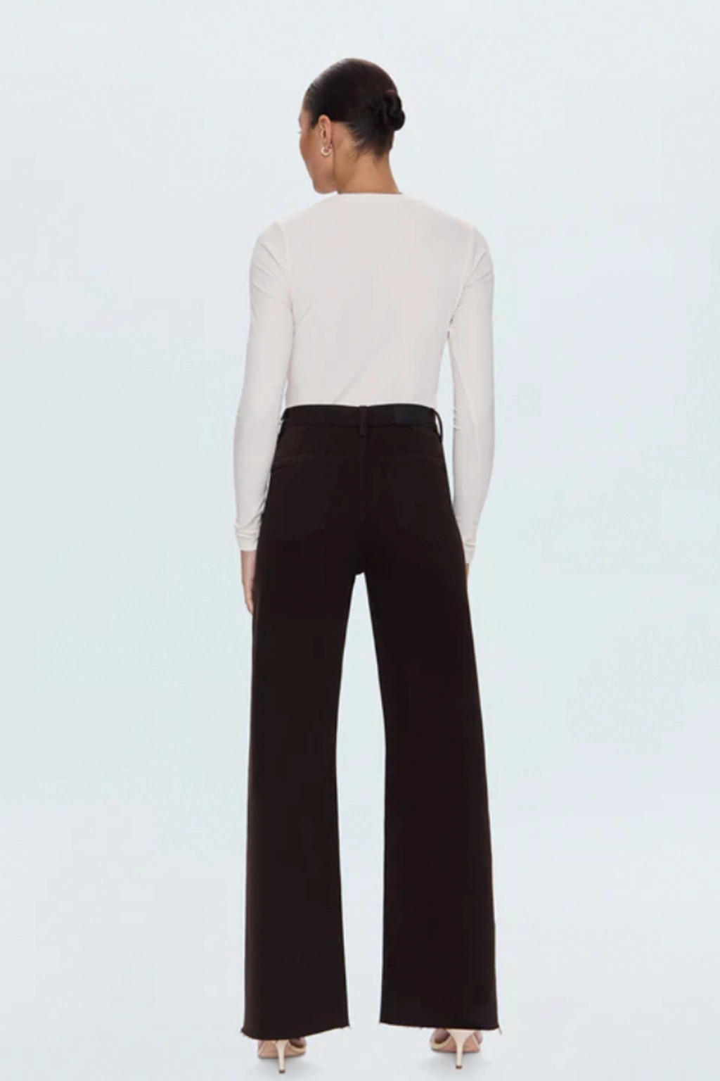 Penny High Rise Wide Leg Jean Pliable Material Satin feel