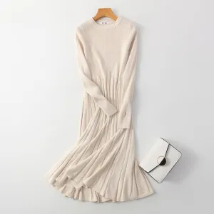 Silky Touch Smooth Surface Midi Thick Women's Sweater Dress