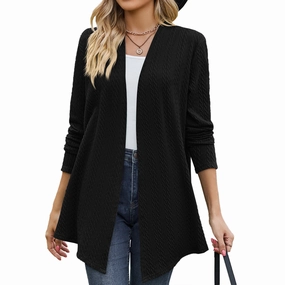 Women's Fashion Casual Solid Color Small Twist Long Sleeve Knitted Coat Sophisticated Look