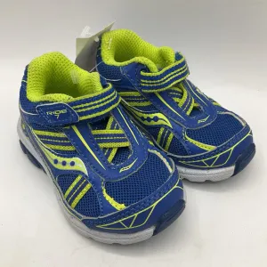 Size 4: Saucony BLUE YELLOW Velcro Sneakers NEW Airy Feel Urban breathability