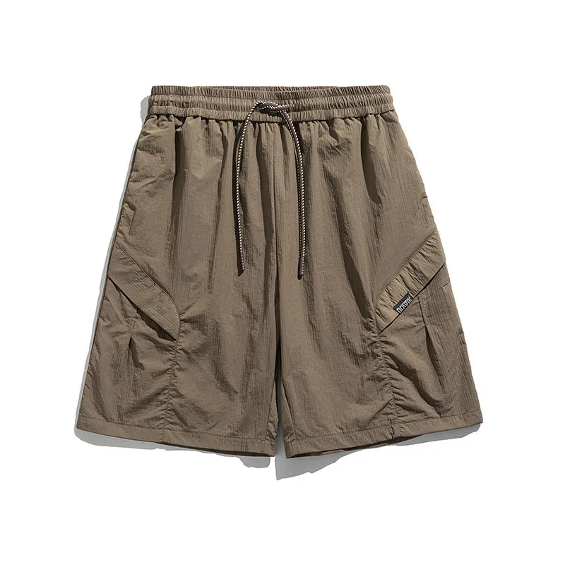 Thin Japanese Retro Overalls Shorts For Men Anti Cling Technology