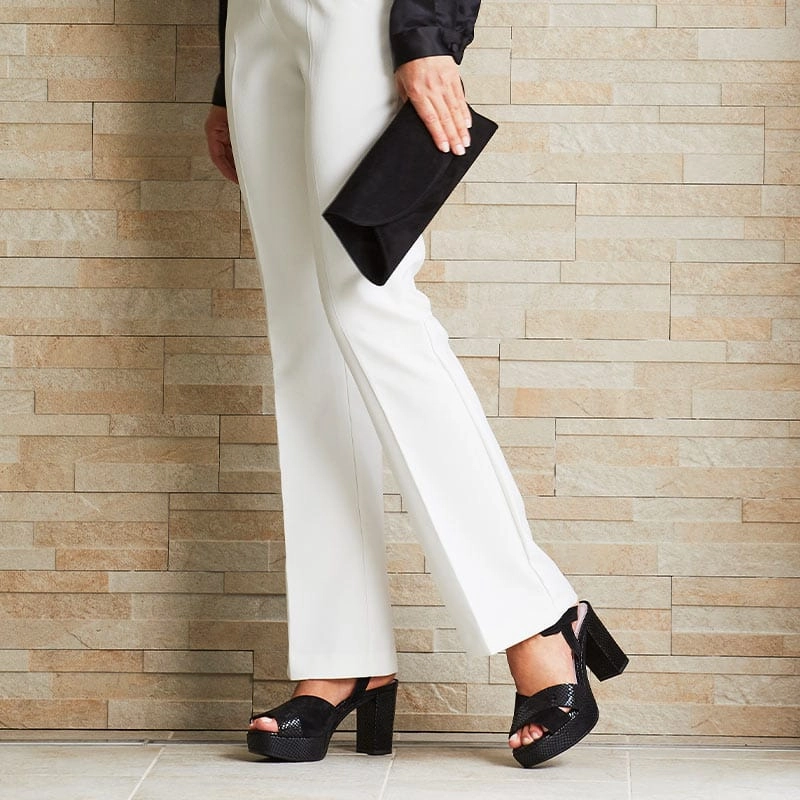 Ruby: Black Suede & Snake Print Leather Durable TPR Outsole Wind - resistant