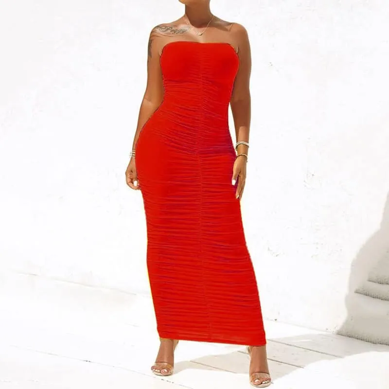 London Cool Smart Waistband Fit Women's Bodycon Maxi Dress