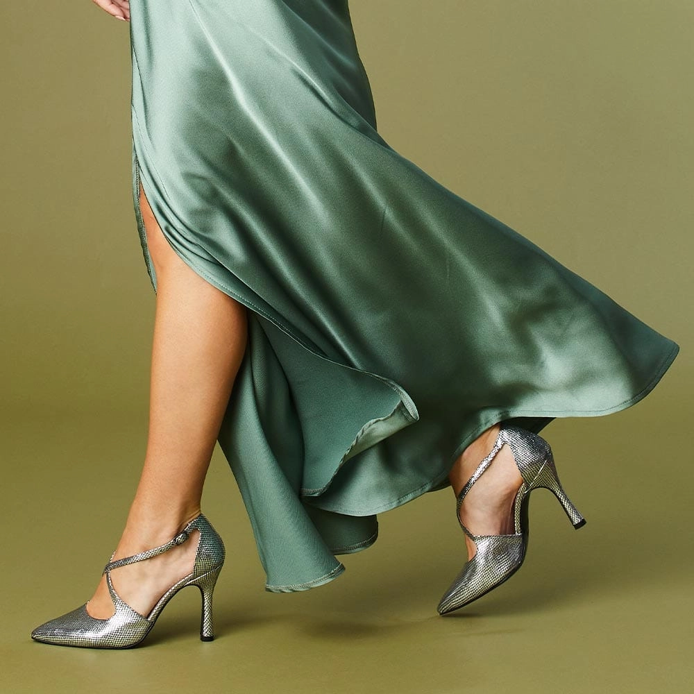 Poet: Silver Snake Print Leather machine - washable