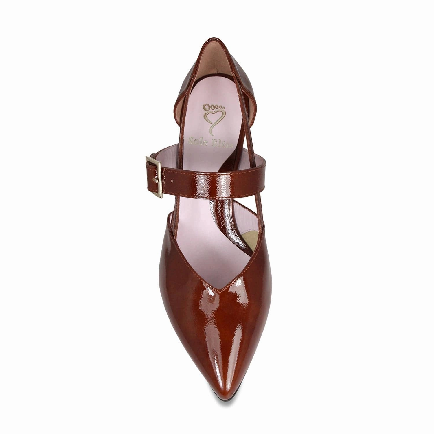 Multi directional traction Leather Sole Chloe: Chestnut Patent