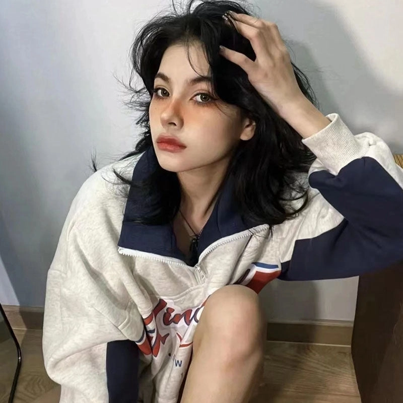 Sailing wear Women's Thin Loose Retro Trendy Sweatshirt