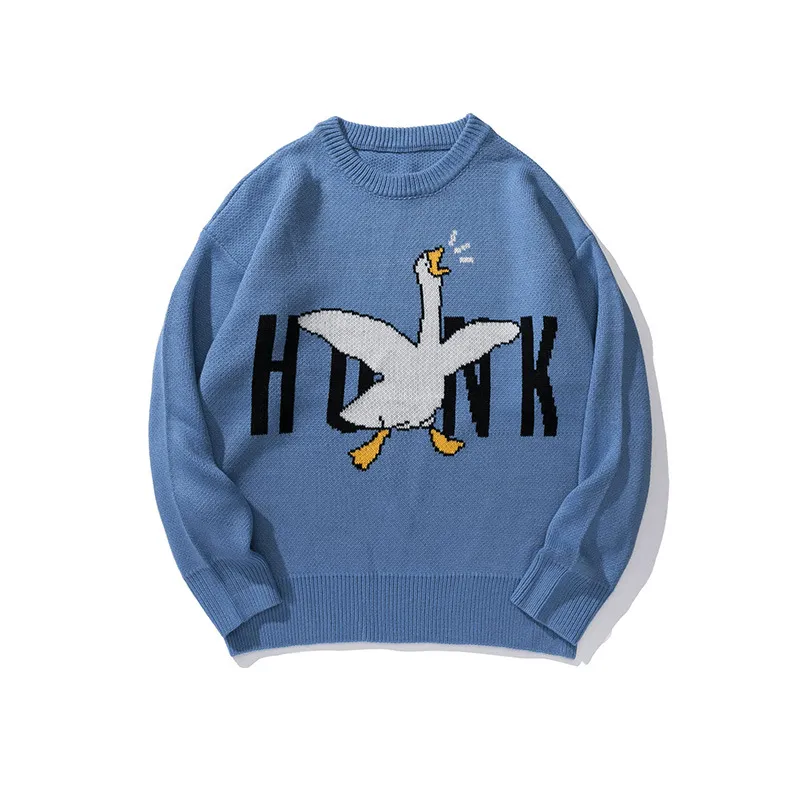 Autumn and Winter Neutral Jacquard Embroidery Casual Loose Sweater Relaxed fit wear