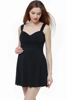 Lightweight Weave Momo Maternity UPF 50  One Piece Swimdress Bathing Suit