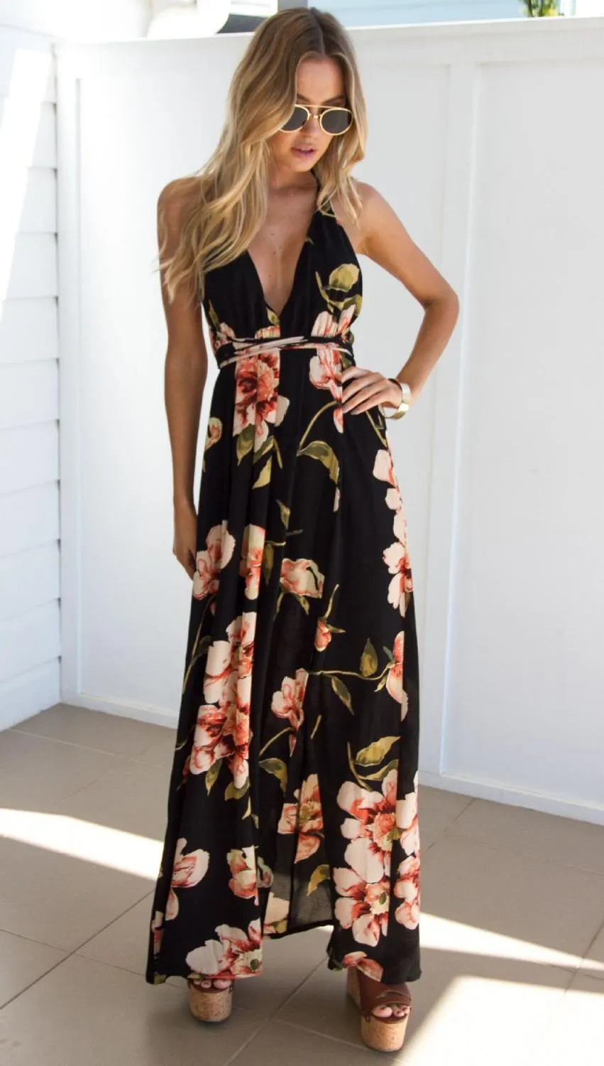 Timeless elegance Airy Weave Backless Long Summer Dress
