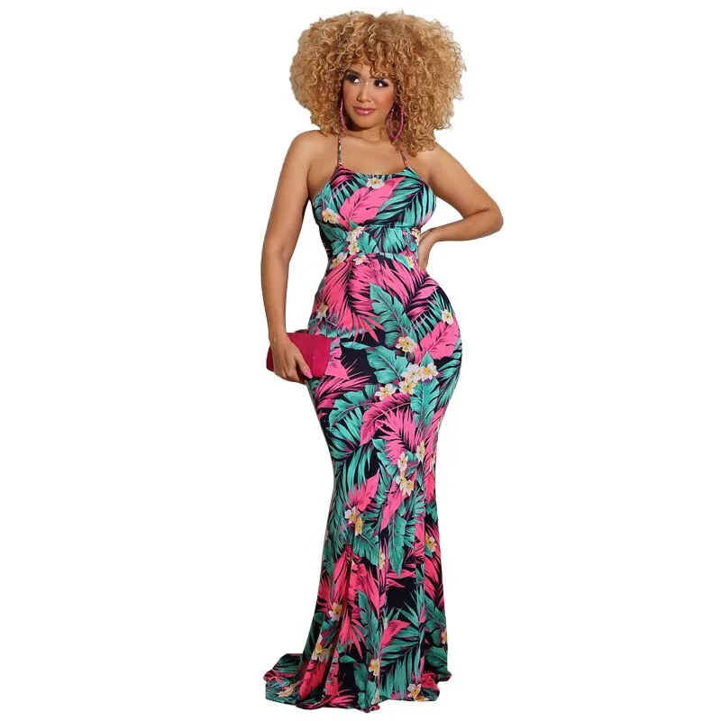 Printed Bodycon Maxi Dress Autumn Mood Effortless Elegance