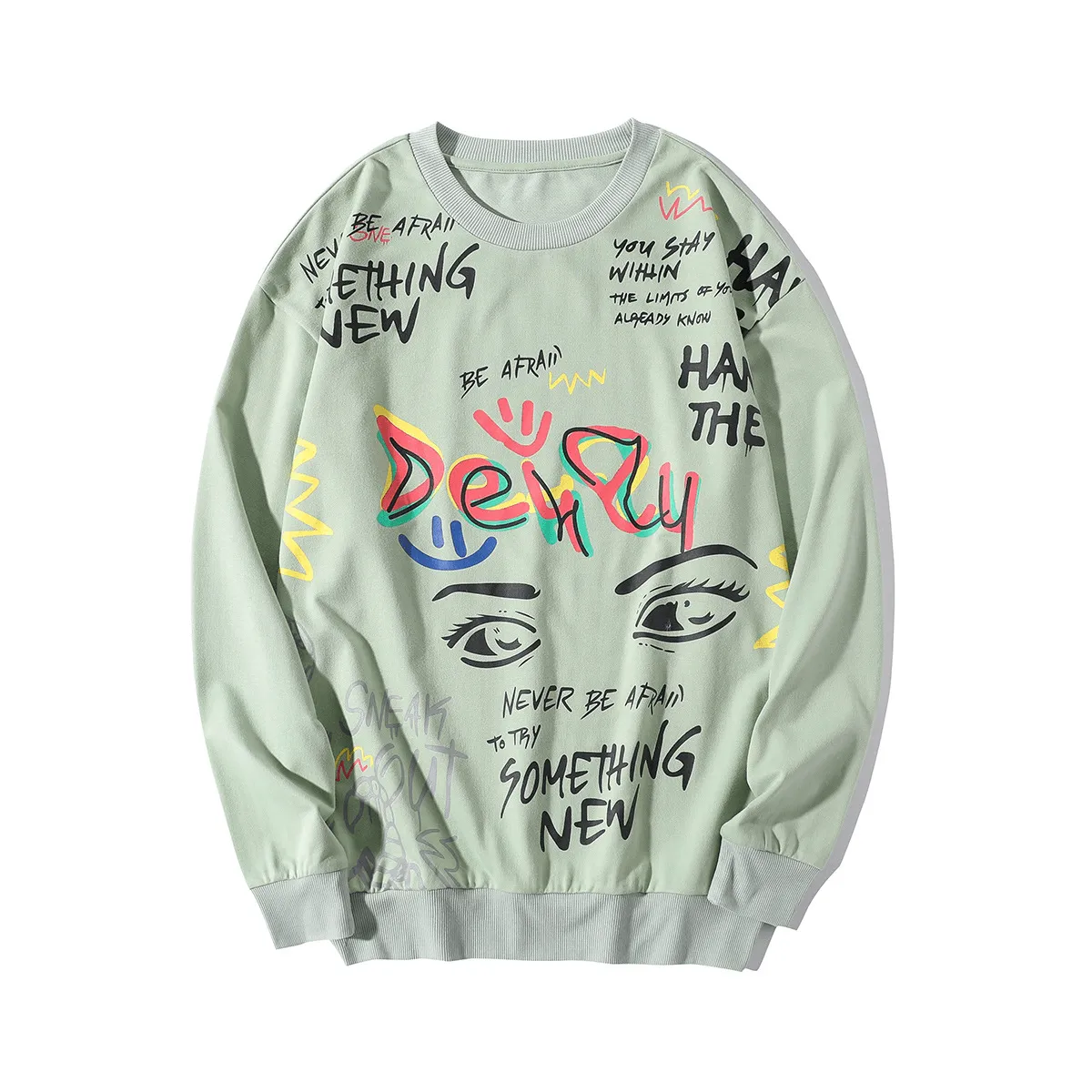 Printed Men'S Loose round Neck Long-Sleeved Sweater product formal casual balance