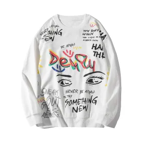 product geometric precision Cool Weather Printed Men'S Loose round Neck Long-Sleeved Sweater