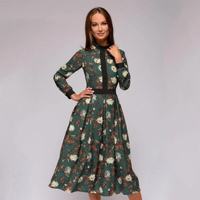 Refined fit Printed women's stitching dress