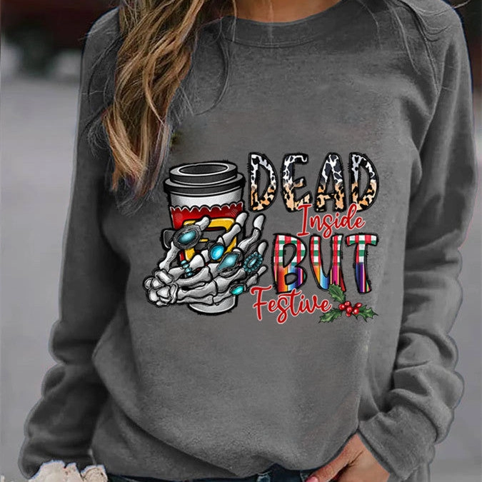 High Stretch Elastic Rhino like Pumpkin Printed Thin Sweater Women In Europe And America