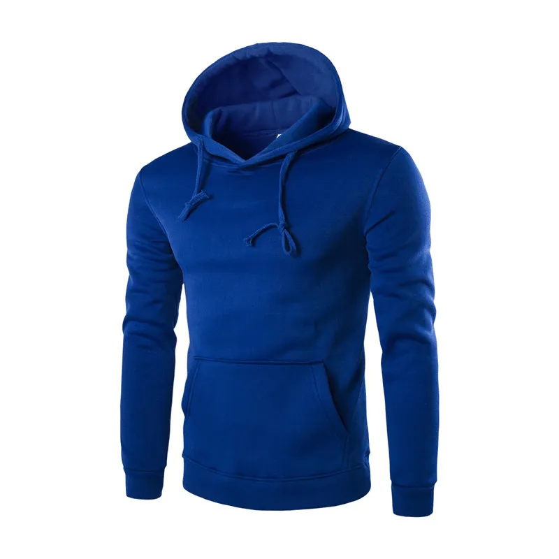 Pure Color Slim Men'S Hooded Long Sleeve Casual Simple Pullover Sweater Breathable Material Soft Touch