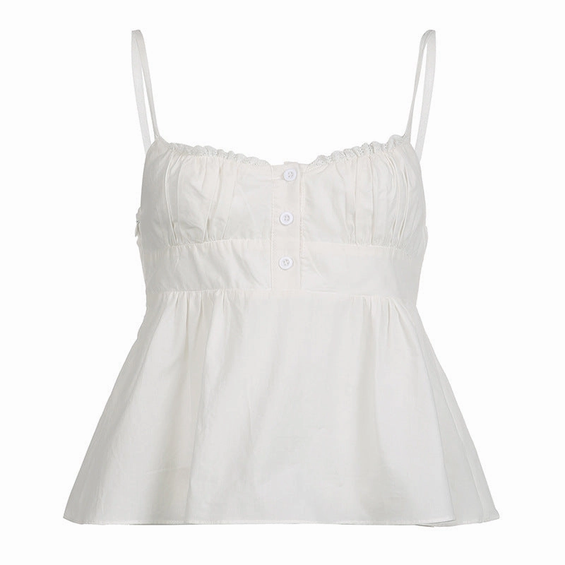 Subtle patterns quick dry Pure Desire Casual Basic Solid Color Low-cut Beauty Back Square Collar Sexy Vest Top