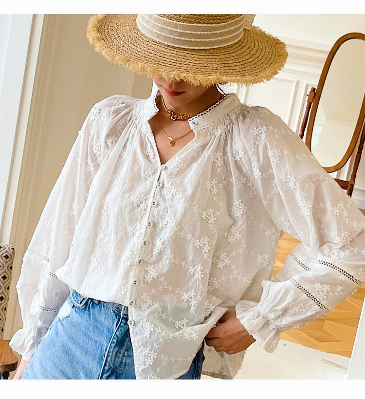 Pocket Detail Essential Piece Long Sleeve Sense Of Design Shirt Women's Clothing