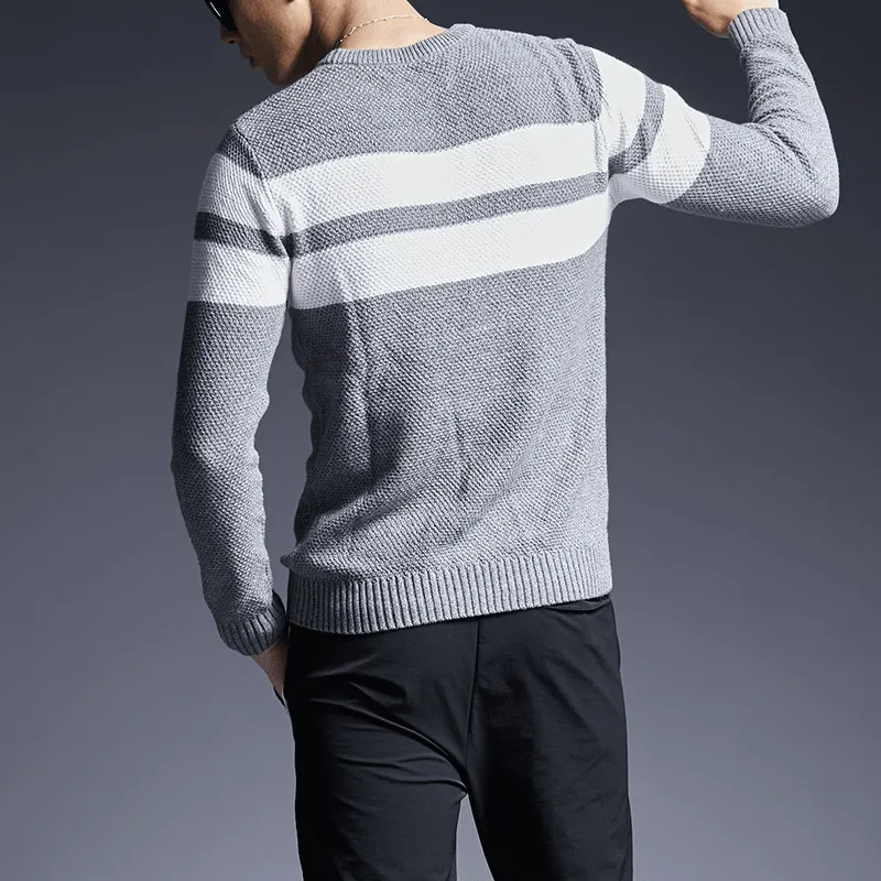 Smart Look Men'S Sweater All-Match All-Match Sweater Striped Sweater Men