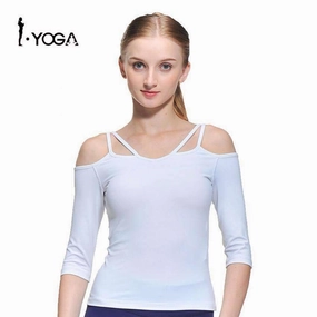 Women Half Sleeve Sport T-shirt  Fitness Yoga Tights Tank Cropped Top Gym Sportswear Clothing Blouse Running Singlet CXT009 Tactile Grip Details string