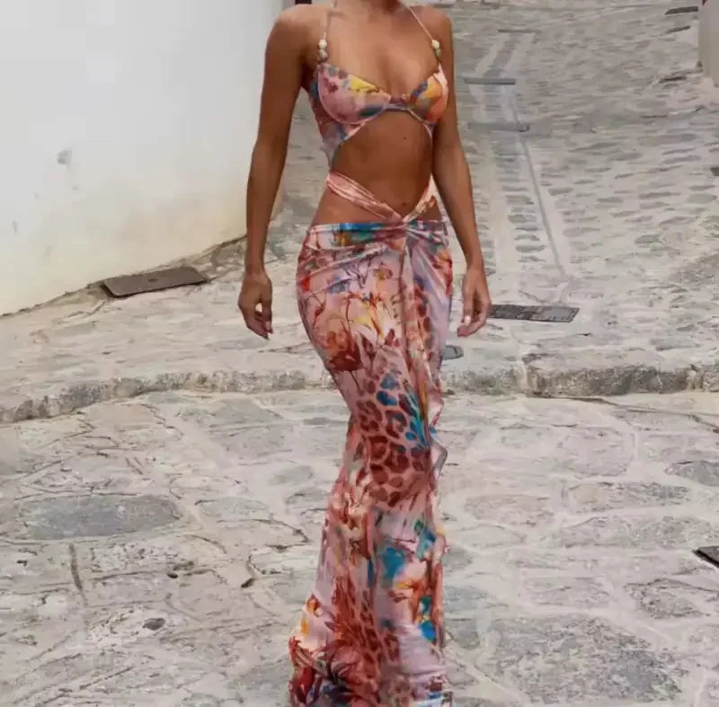 Flattering Cut One Piece Swimsuit Beach Dress 2025