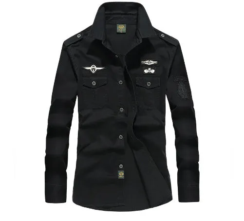 Friction Resistant Shoulder Cotton Loose Long Sleeve Shirt