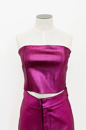 Metallic Tube Top LowImpact Manufacturing Breathable Hoodie