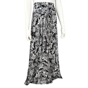 Retro design V-neck Blouse Leafy Sash Tie Maxi Skirt SK4336