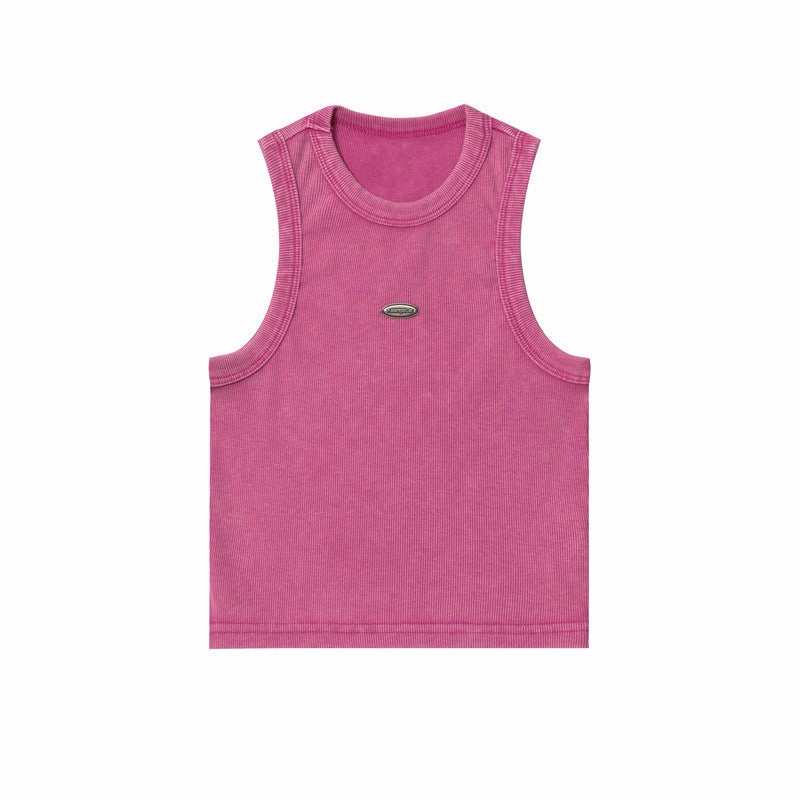 Comfort Fit Hot Girl Vest Women's Small Short Washed And Worn Top