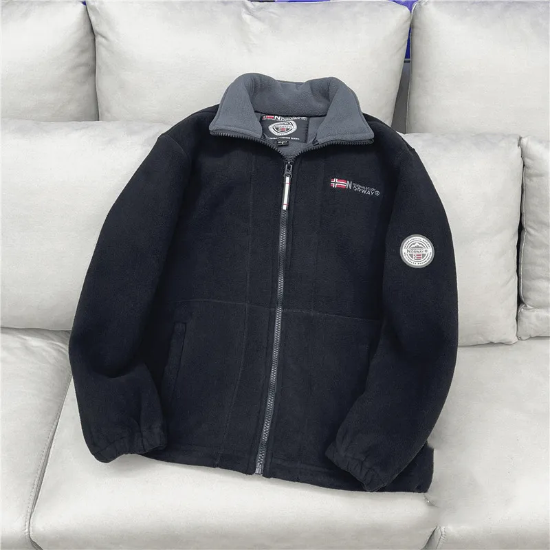 Super Thick Double-Sided Warm Autumn and Winter Polar Fleece Jacket Waist String