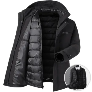 Men'S Cotton Middle-Aged Father Winter Thickened Jacket Stretch Comfort Fit Daily Wear Jacket