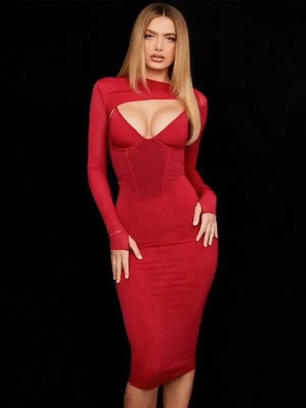 Red Stretchy Dress QuickDry