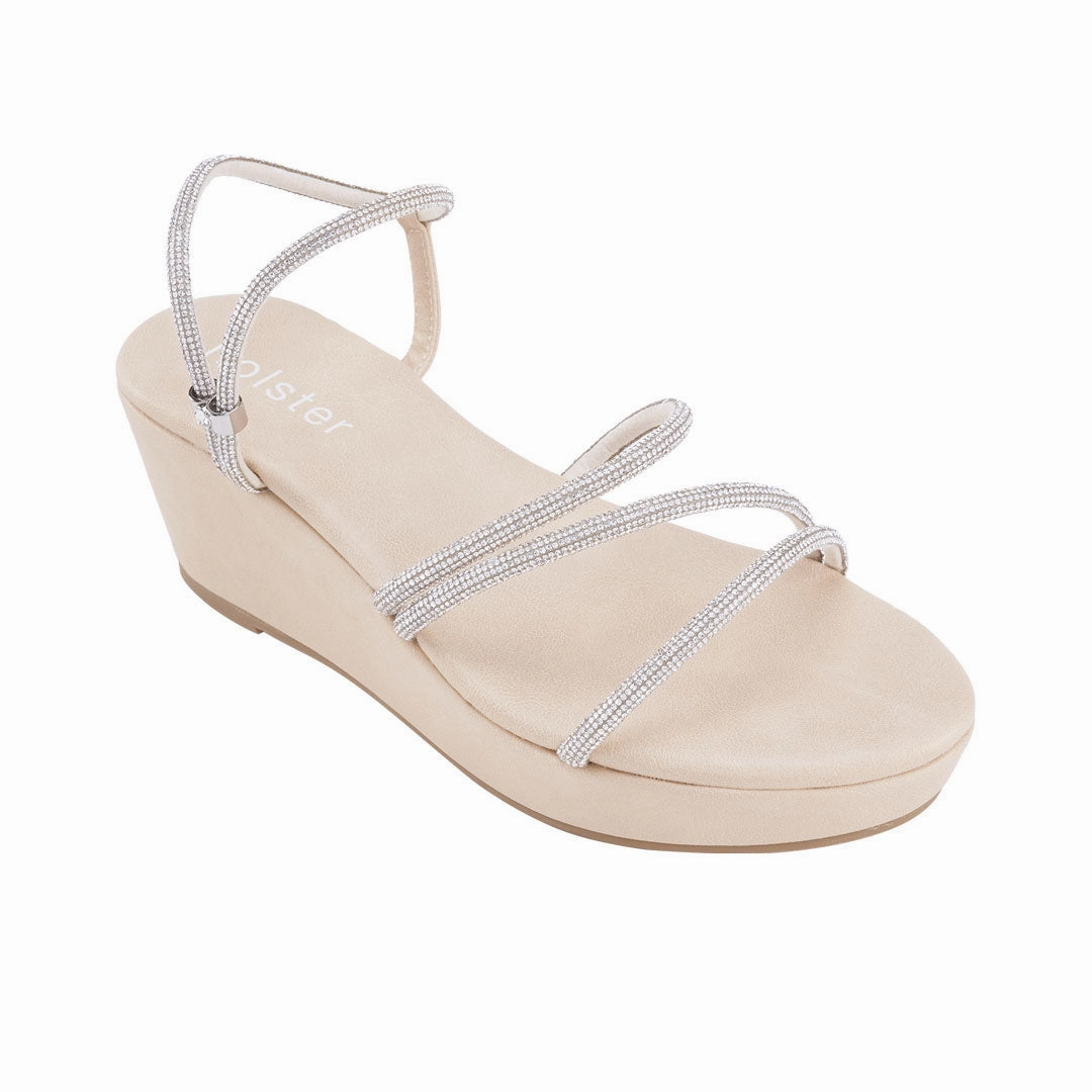 Vivacious Wedge - Beige Casual Sandals Milan Chic
