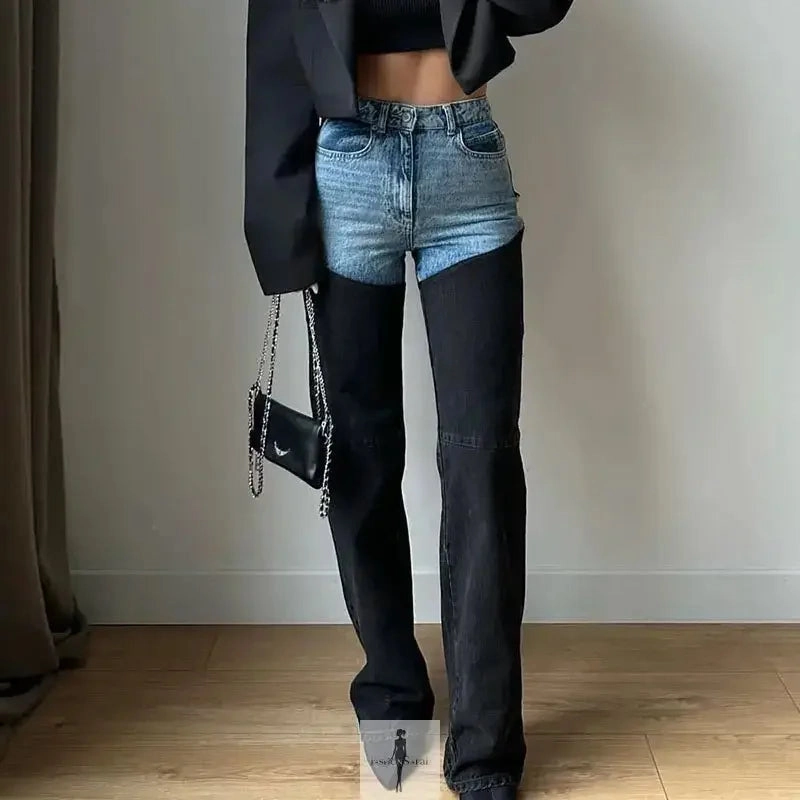 Sustainable Denim Production Relaxed Waistband New Straight Denim Pants