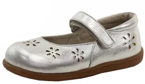 Knit Fabric Construction Waffle Traction Outsole Size 5: See Kai Run Sera SILVER Mary Jane Shoes NEW