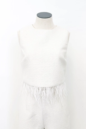 Feather Trim Top Heather Effect Finish AthleisureCompatible