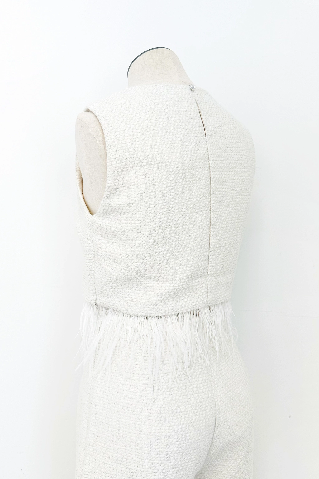 Feather Trim Top Bonded Hemline