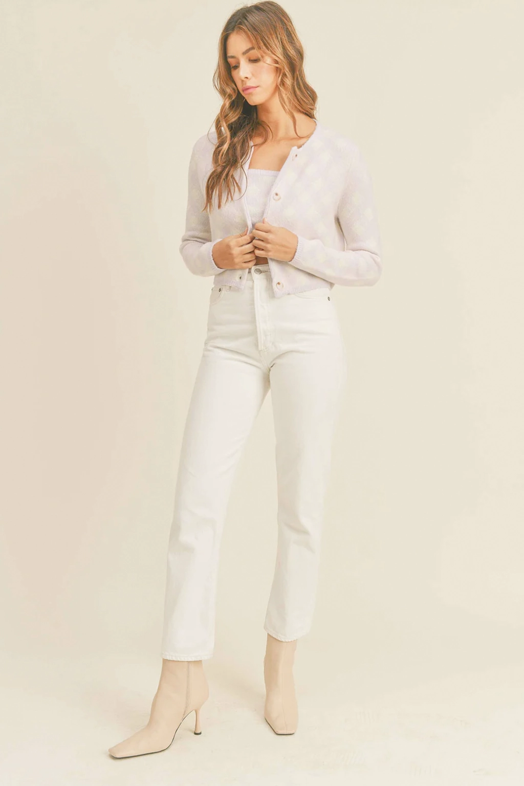 Cher Plaid Sweater Tube Top Casual Fit Warm Fabric