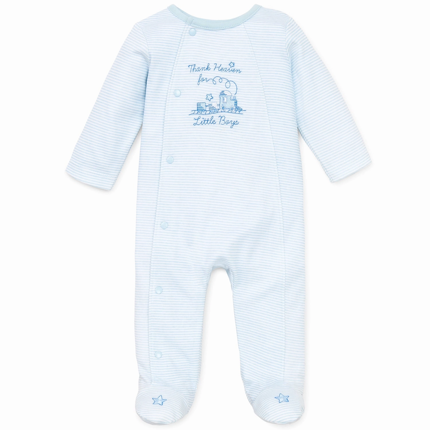 Baby Boy Sleeper Thank Heaven for Little Boys LBQ01560N MicrofiberTech