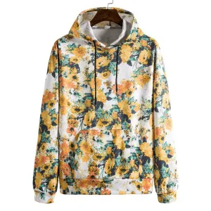 Cotton Blend Digital Printed Retro Ethnic Style Men'S Sweater