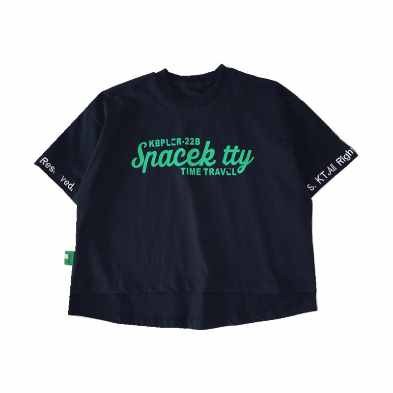 Short-sleeved Korean Baby Tops Children's Cotton T-shirts Durable Blend Non Chafing Side Seams