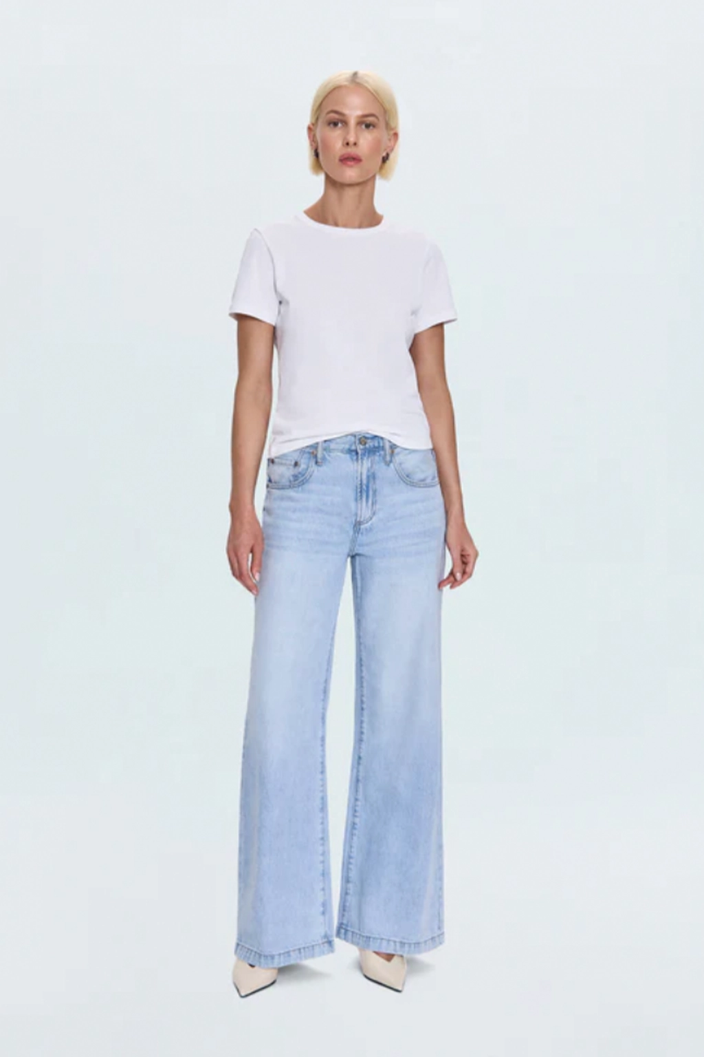 Jadyn Low Slung Palazzo Jean Breathable Material Smooth Feel