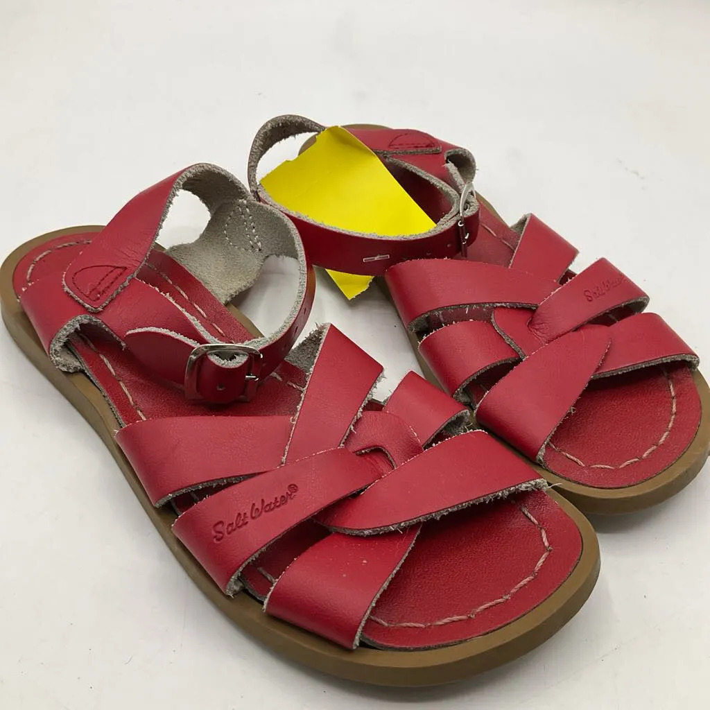 Compact Design Cushioned Insole Size 12: Saltwater Red Buckle Strap Sandals